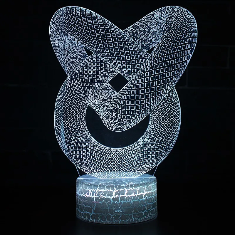 

2019 New 3D LED Lamp Abstract Graphics Night Light 3/7/16 Colors Change Touch Remote Control Acrylic Table Lamps Drops Shipping