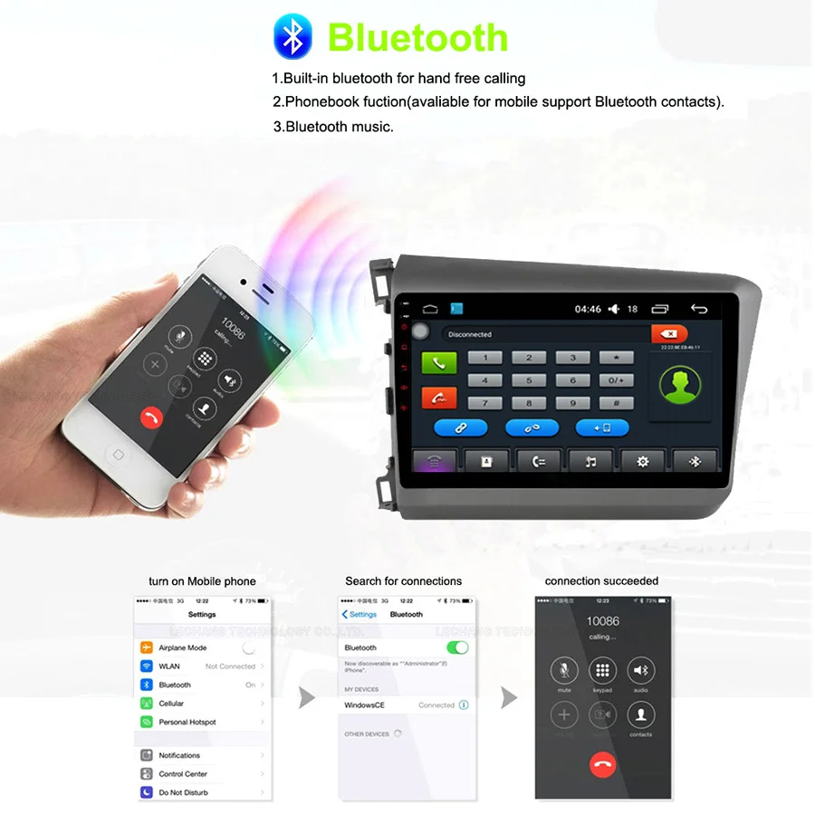 Clearance Asvegen Car Radio For Honda Civic 2012-2015 10.2inch Android 7.1 Car Quad Core Stereo Audio Multimedia Dvd Player GPS Navigation 4