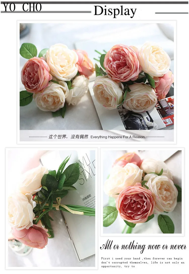 1 букет, 5 головок, винтажный Искусственный Пион, Шелковый цветок, свадебные, для домашнего декора, вечерние, Декоративные искусственные розы, свадебные украшения