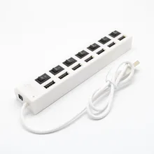 7 Порты и разъёмы USB 2,0 концентратор с высокими Скорость адаптер обмен с переключатель включения/выключения или EU/US Hub адаптер для MacBook ПК Тетрадь ноутбук
