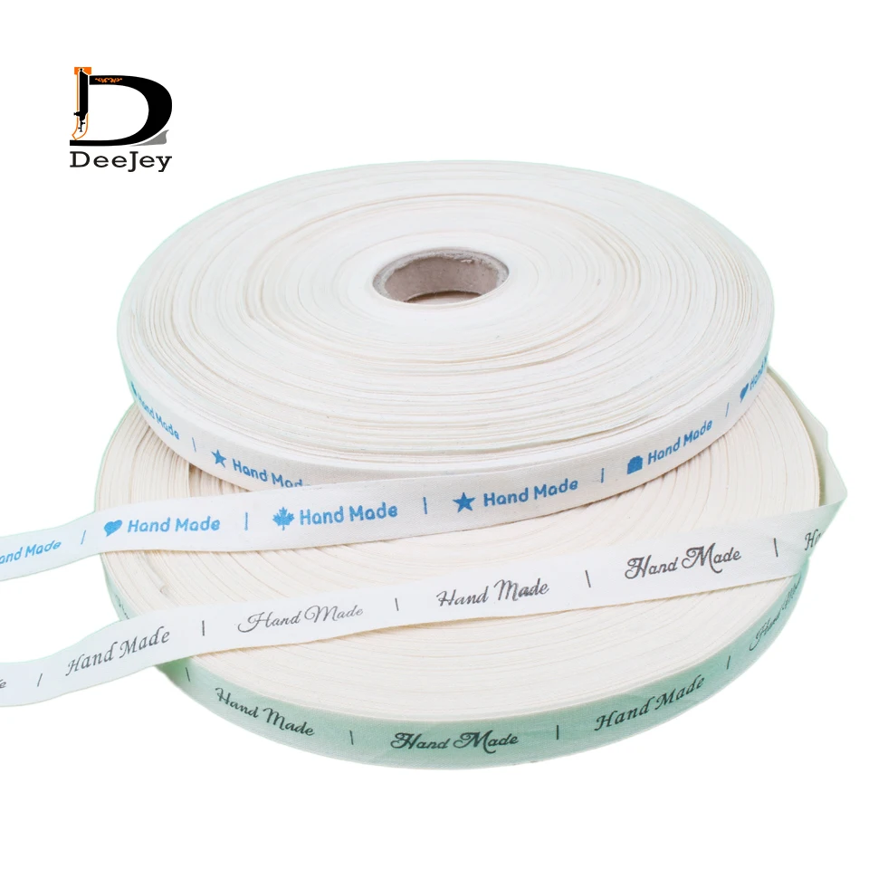 

Stock pure cotton clothing labels handmade 1.5cm width cotton gift ribbon DIY crafts sewing accessories 12meters lot