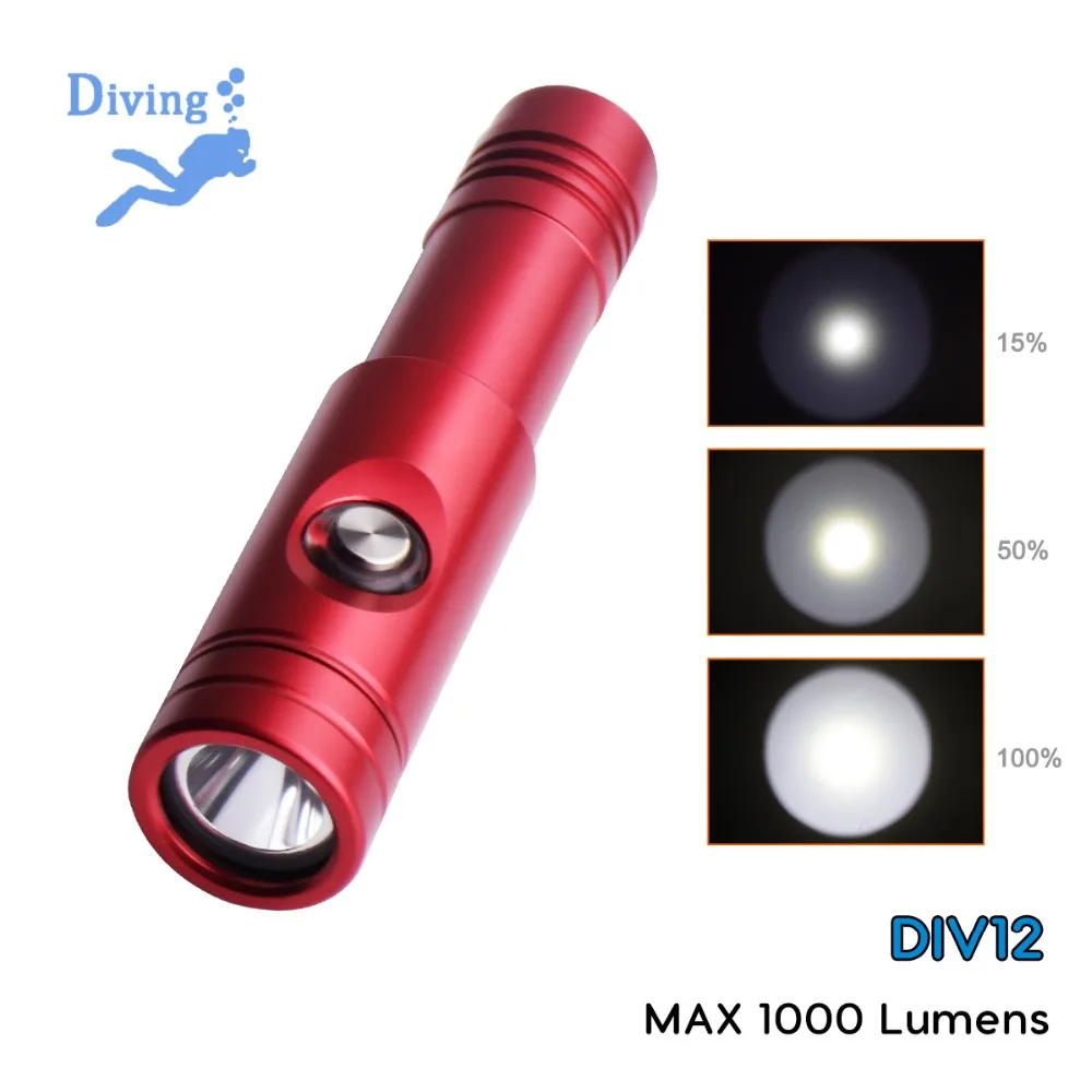 Buy Asafee DIV12S Backup Diving Torch Cree XM L2 U4 LED Scuba Diving Flashlight