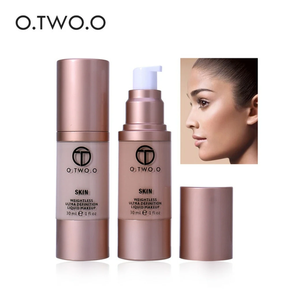 

O.TWO.O Liquid Foundation Long-Lasting Nude Whitening Concealing Oil-Control Leaves Skin Fresh, Breathing Makeup Base 30ml N8004
