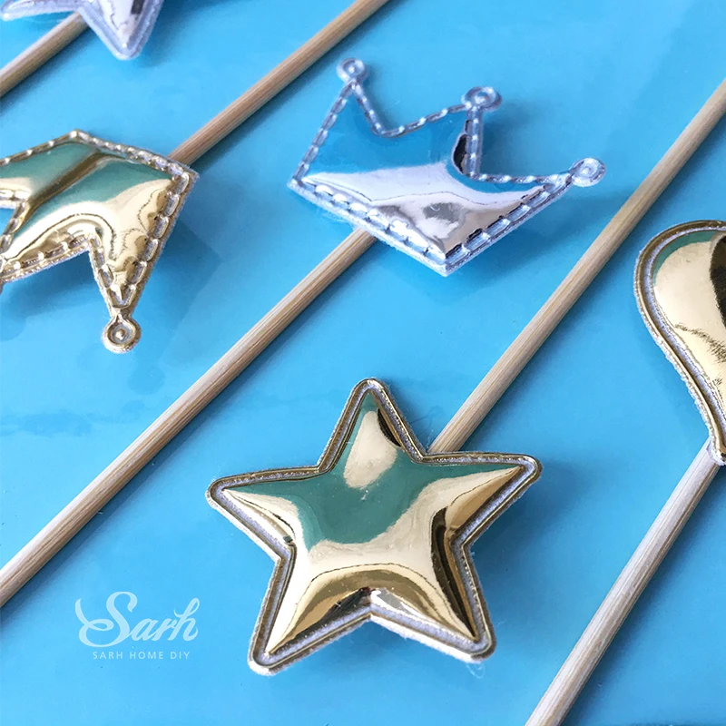 5 шт. Розовый Жемчужный полированный торт бабочка с зубочисткой украшение для