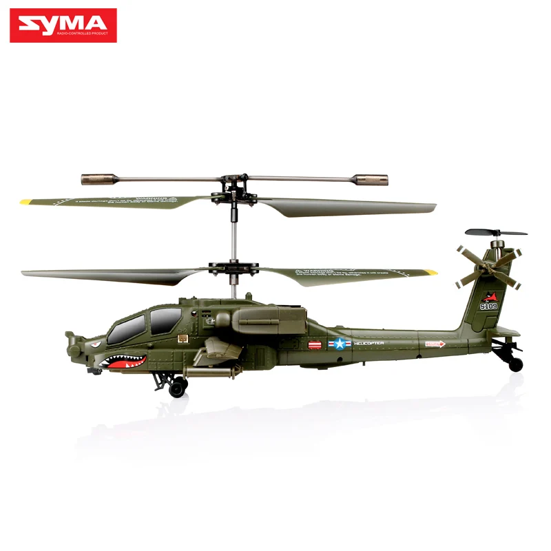 SYMA S109G Радиоуправляемый вертолет AH-64 Apache 3CH Радиоуправляемый Дрон имитатор вертолет с дистанционным управлением светодиодный светильник летающие игрушки для детей