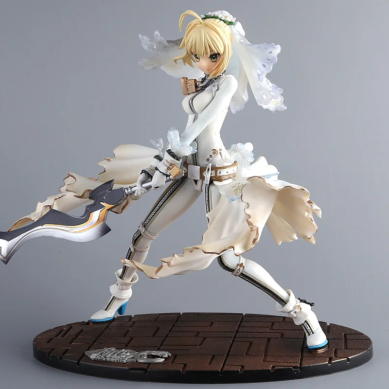 

23cm Anime Fate/stay Night GSC EXTRA CCC White Dress Saber Bride Action Figure Model Collection Fate Night Girl Figure Doll new
