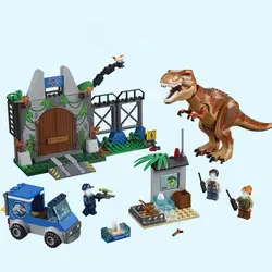 Парк Юрского периода 2 Fit Tyrannosaurus T. Rex Breakout Динозавр Дракон яйца цифры строительные Конструкторы игрушечные лошадки детский подарок