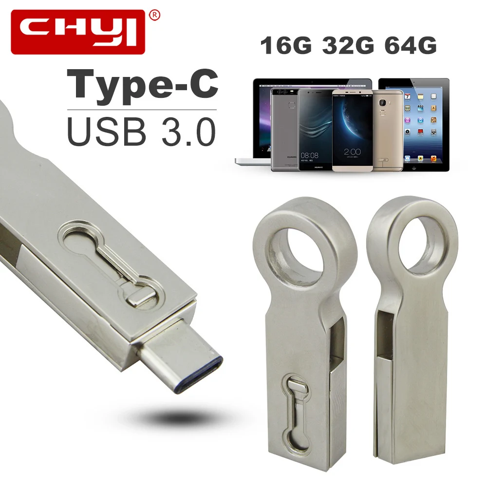 

CHYI Type-C 3.1 USB3.0 OTG Flash Drives 2-in-1 32GB 16GB 64GB Mini Pen Drives Waterproof USB Disk Memory Stick For Smartphone PC