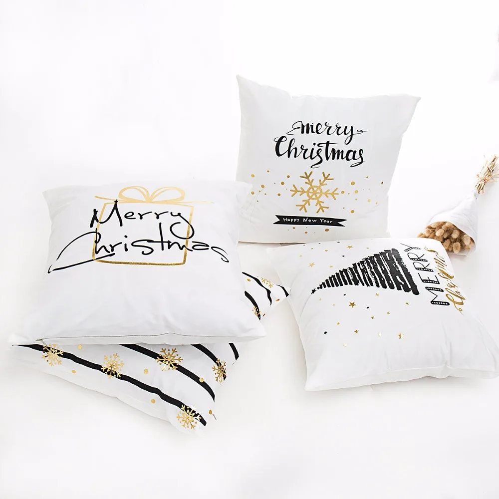 

Merry Christmas Pillow Case Cushion Covers Navidad Christmas Decoration For Home Happy New Year 2019 Navidad Xmas 2019