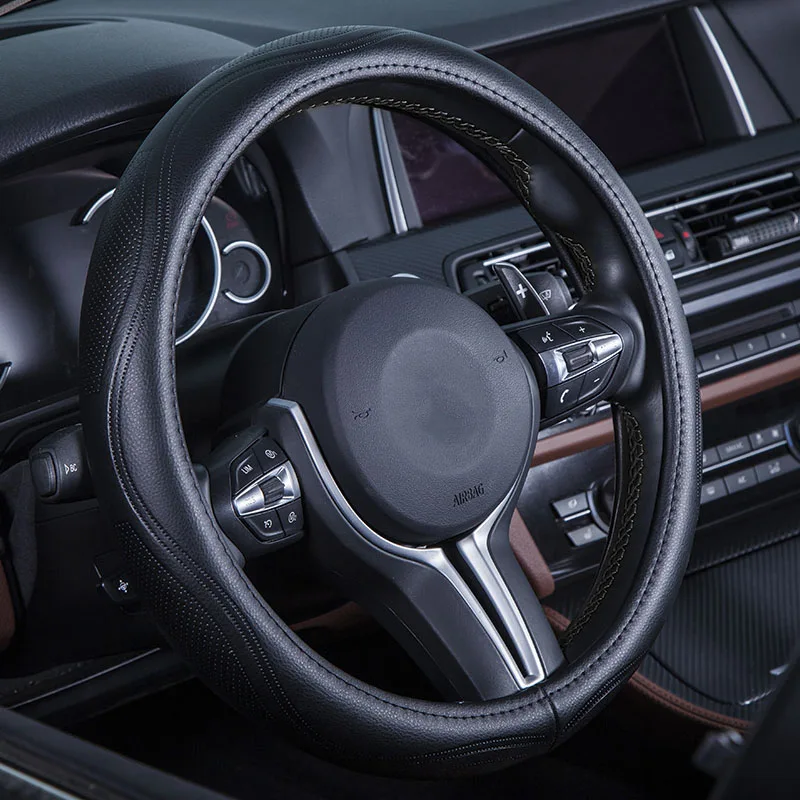 Genuine Leather Car Styling Steering Wheel Cover For Toyota Corolla Avensis Yaris Rav4 Hilux