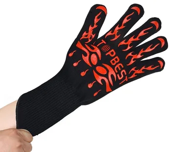 

One Pair Red Silicone Heat Resistant BBQ Gloves ,Oven Mitts,Grill,Bake,Safety for Hands protect from Fire