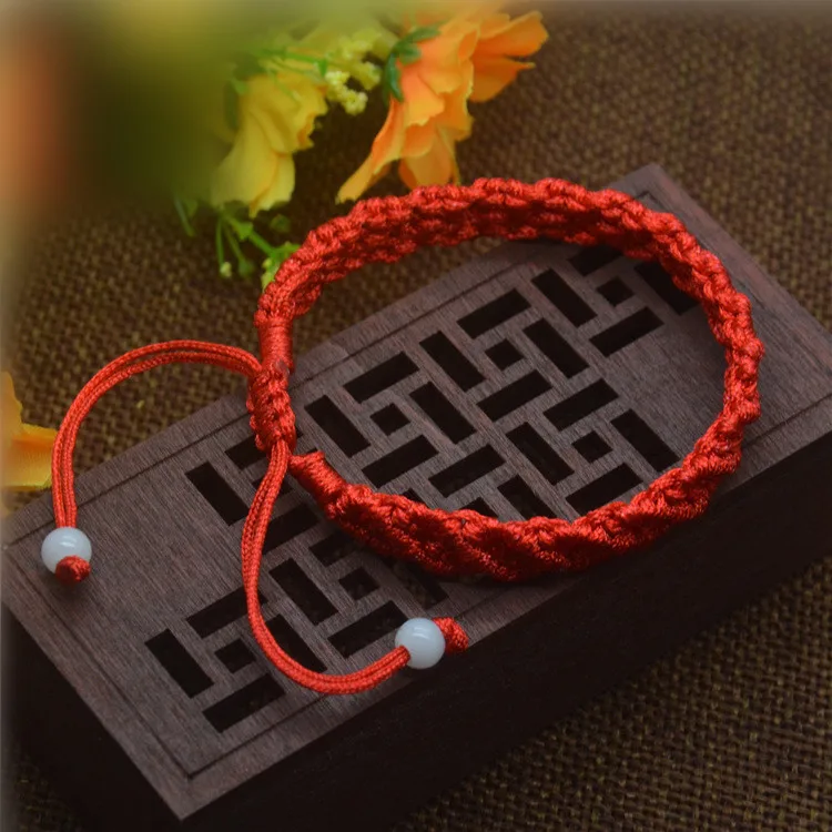 Chinese wind Lucky Red Rope Beads National Style String Braided