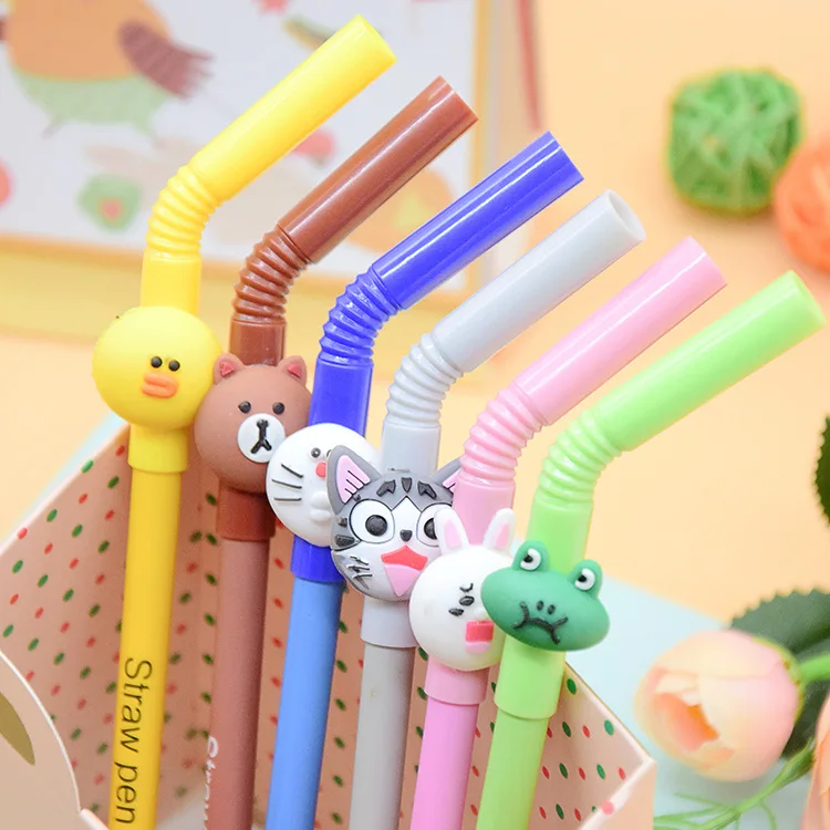 

40 Pcs Creative Cartoon Pipette Modelling Neutral Pen Cute Personality Prize Writing Student Gift Signature Pen Wholesale