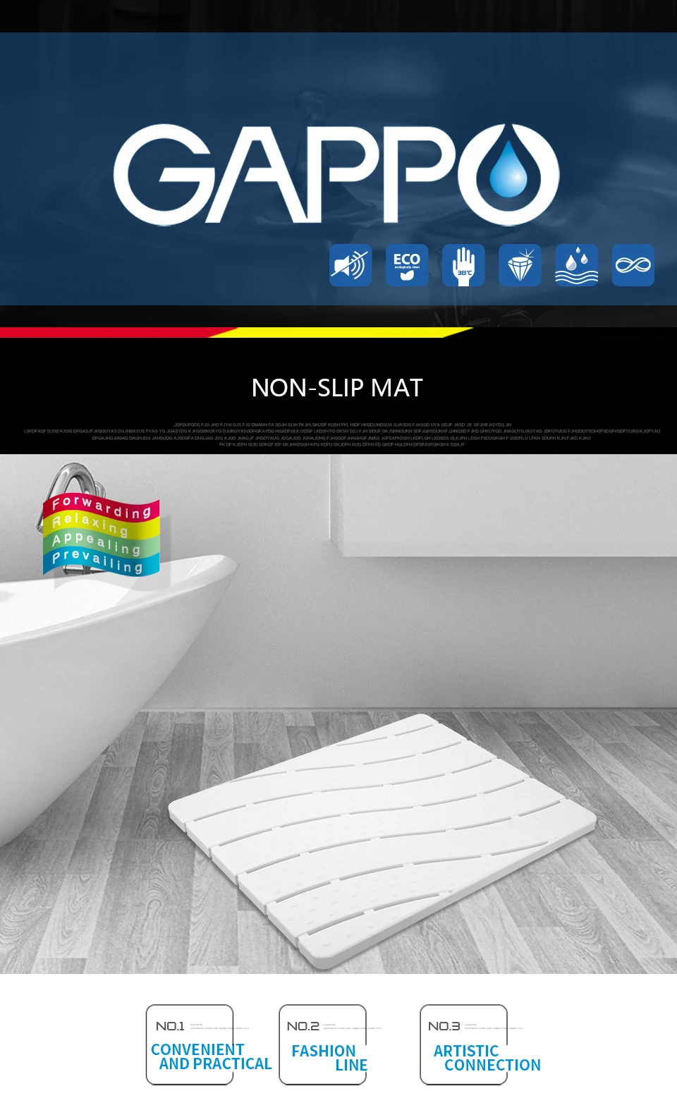 GAPPO нескользящий коврик Stitchable пластиковый коврик белый ковер ванная комната коврик для душа ванная душевая защитный коврик