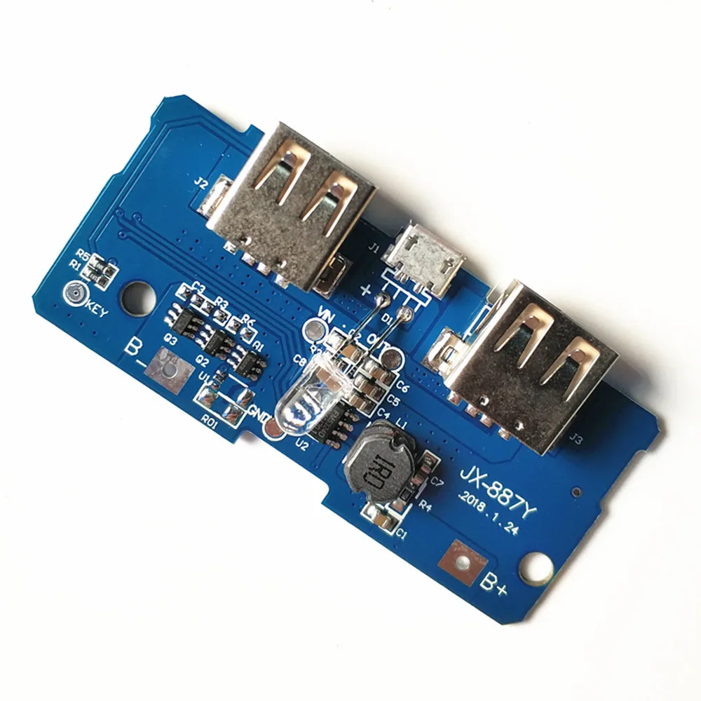 

18650 Ithium Battery Charger PCB Board Boost Module With LED 18650 Dual Micro USB 3.7V to 5V 2A Boost Mobile Power