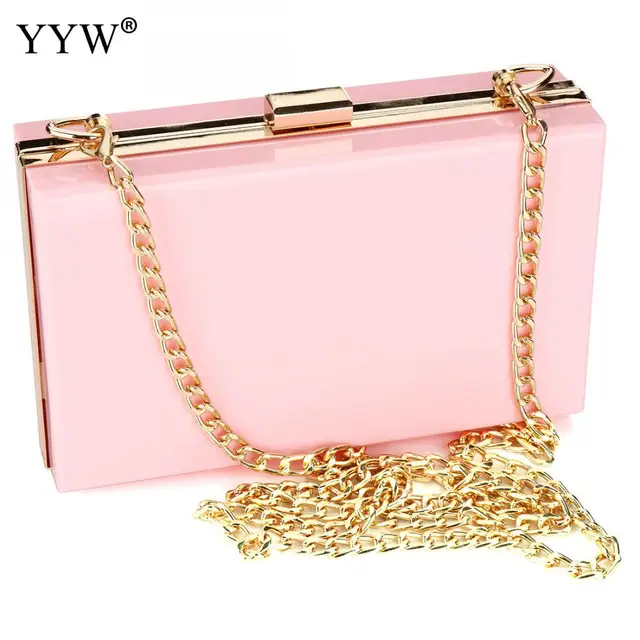 Whole Pvc Clutch Bag Zinc Alloy Solid Box Transpa Whole Pvc Clutch Bag Zinc Alloy Solid Box Transpa Women Shoulder Chain Evening