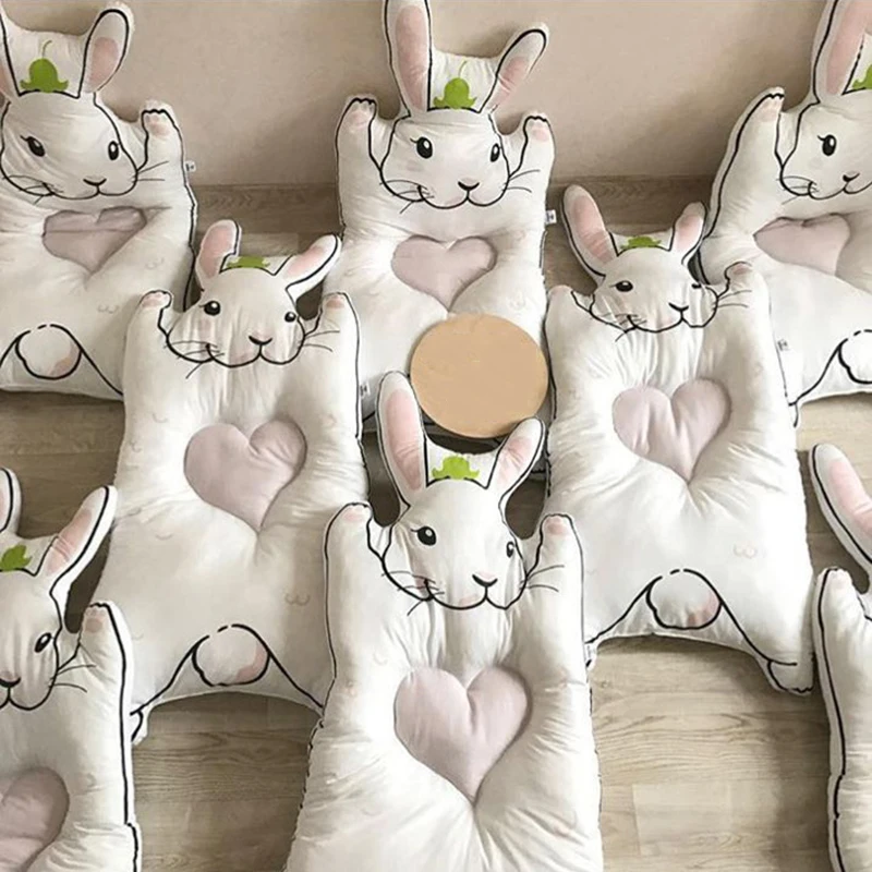 Детский игровой коврик из хлопка креативный дизайн кролик енот детская игрушка
