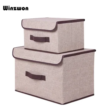

2Pcs/set Non-Woven Fabric Storage Box Cloth Socks Bra Organizer Box With Cap Household Toys Cosmetics Sundries Storage Organizer