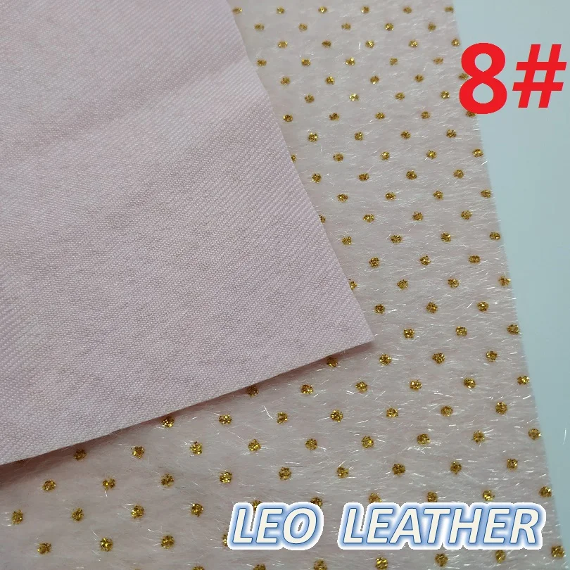 1PCS 21X29CM Immitation cow leather Fabric With Gold Dots For DIY Accessories 9S83A - Цвет: 8