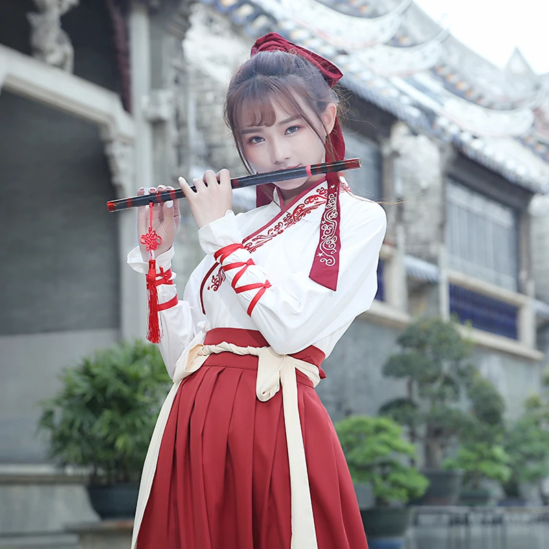 Hanfu Женский китайский стиль старинная фотоэлемент волшебный воздух элегантные
