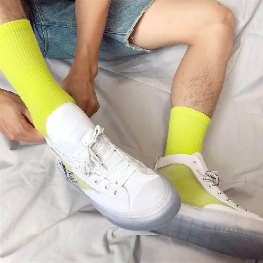 Fashion-Summer-Autumn-Bright-Neon-Color-Red-Orange-White-Street-Cool-Hip-Hop-Fluorescent-Red-Yellow