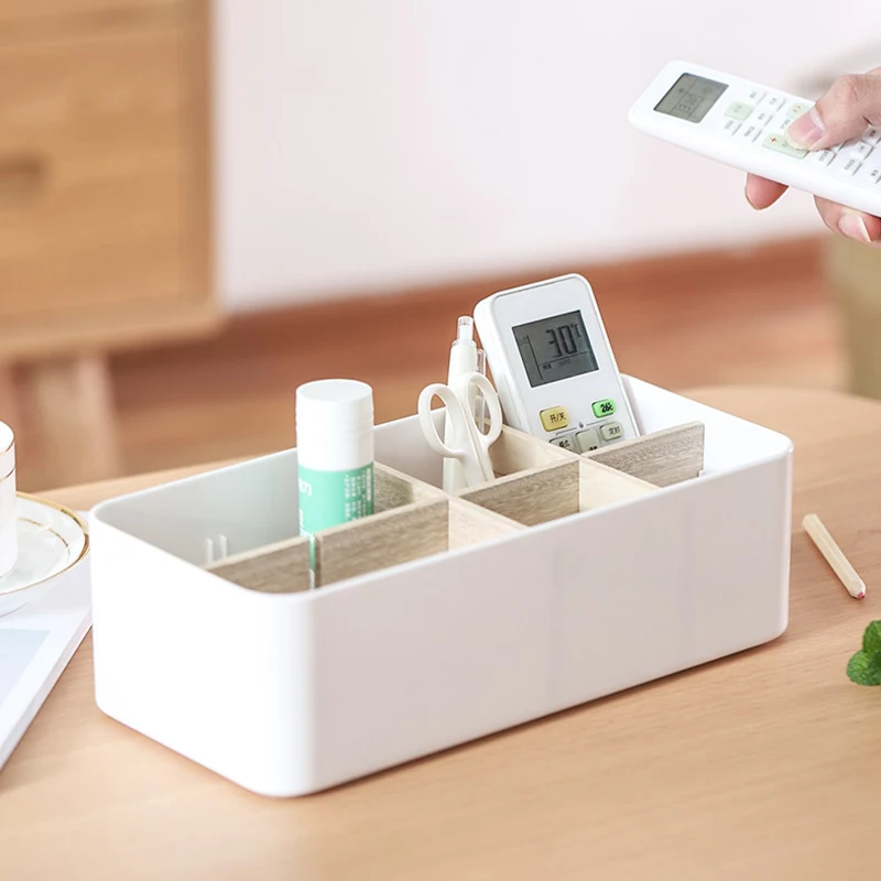 8 Grids Office Storage Box White Key Pen Makeup Cosmetic Lipstick Container Card Remote Control Sundries Articles Organizer