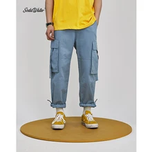 Сода воды коллекция SS Мужские брюки хип-хоп брюки карго уличная Мужская шаровары мульти-карманные брюки 9302S