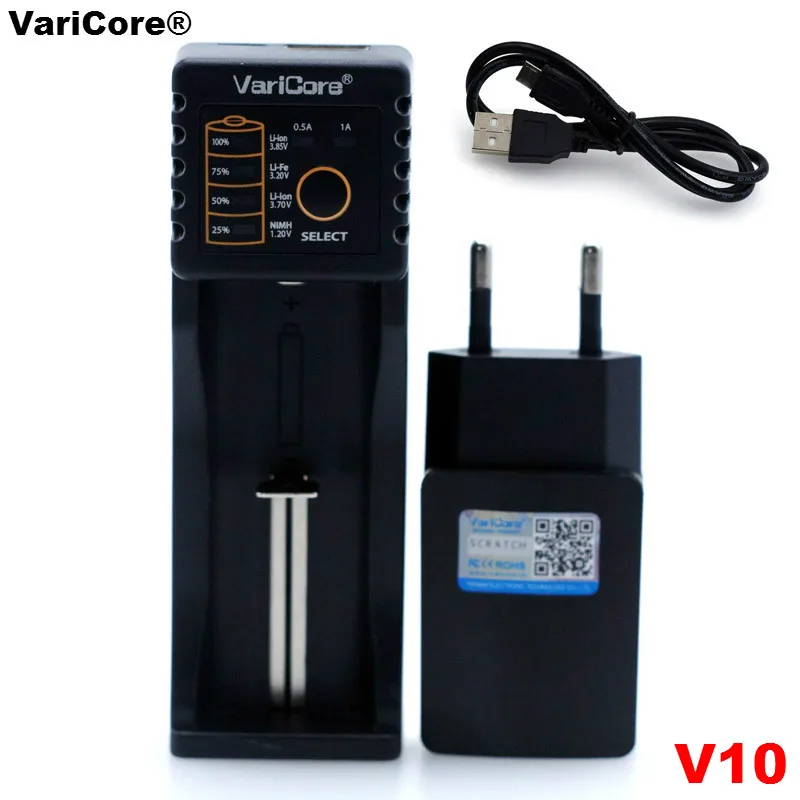 Varicore V40 v20i V10 U4 Батарея Зарядное устройство для 3.7 В 18650 26650 18500 16340 14500 18350 Li Ion 1.2 AA/AAA