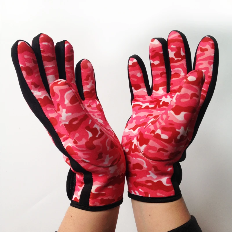3mm neoprene swimming diving gloves CAMO gloves with magic stick gloves