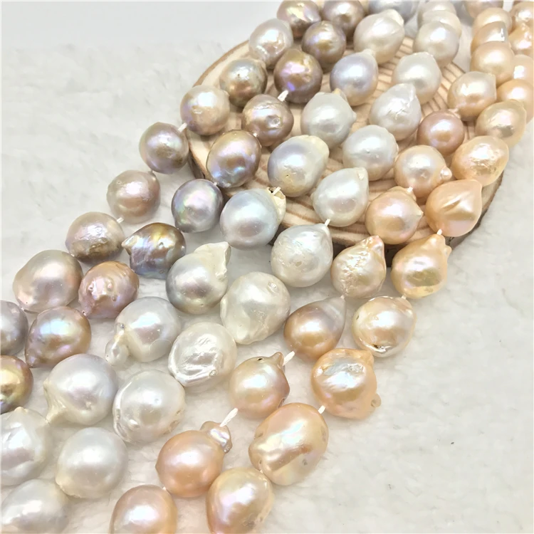 

1 Strand 15 inch Pearl Loose Beads Big Cultured Natural Baroque Pearl for Jewelry Making and Jewelry Diy