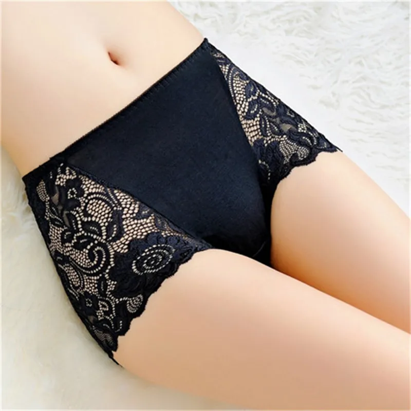 Женские кружевные бесшовные трусики с завышенной талией|underwear underwear|panties