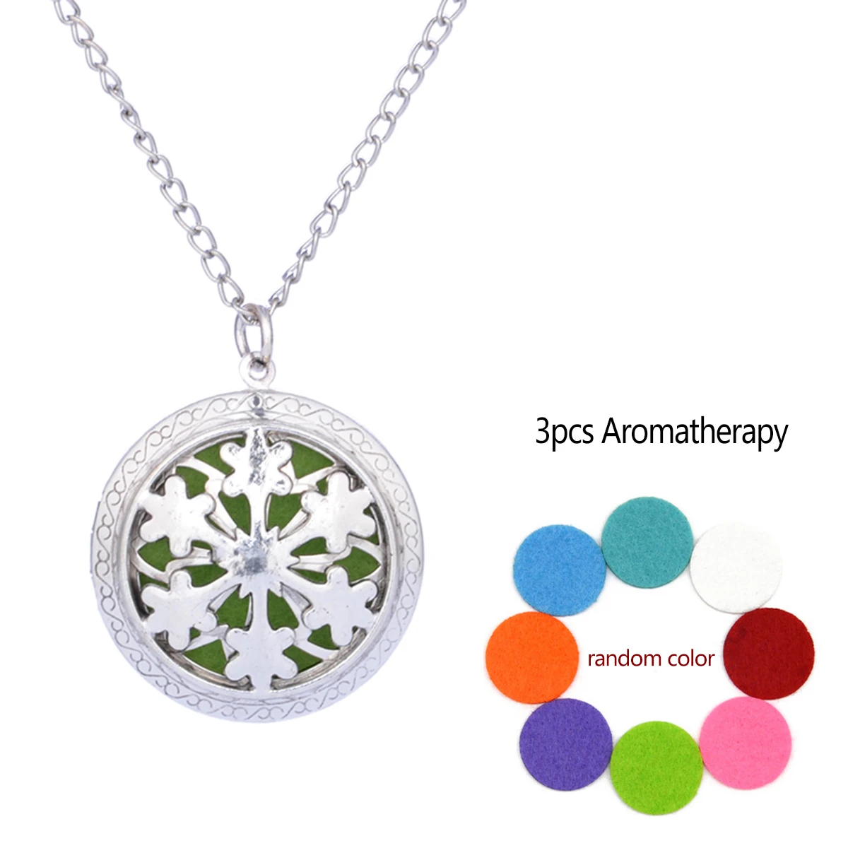Aromatherapy Locket Necklace Hollow Round Pendant With Pads Oil Essential Diffuser Open Pendant Necklace Fashion Jewelry