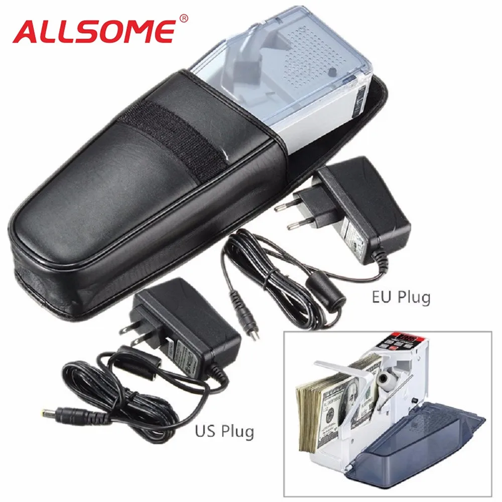 

ALLSOME Mini Portable Money Counter for most Currency Note Bill Cash Counting Machine V40 Financial Equipment HT1970-1971