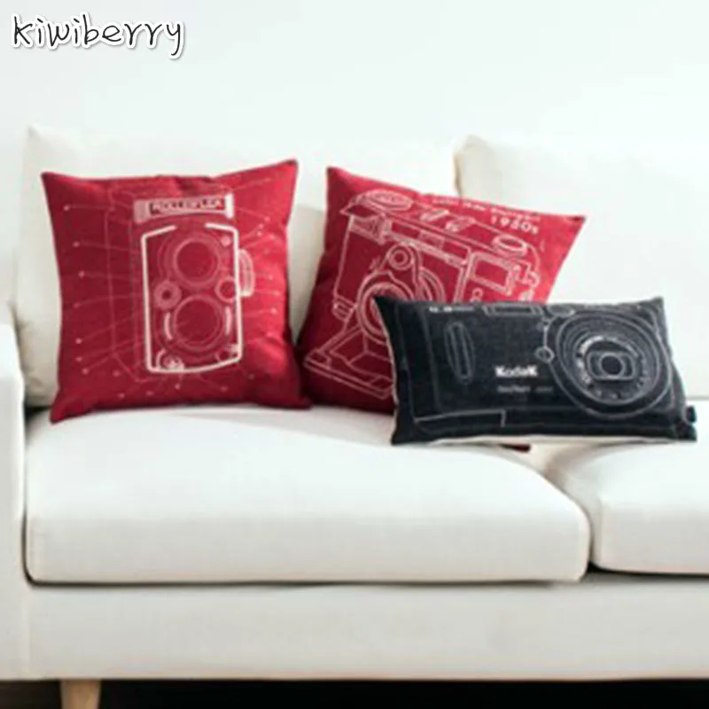 

England Nostalgic Camera Sketch Cushion Simple Modern Home Decorative Pillow Cushions Almofadas Decorativas Para Sofas
