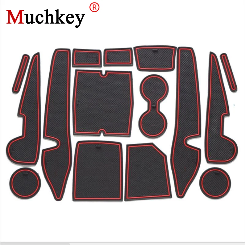 

Car Interior Non-Slip Cup Cushion Door Mat Door Groove Mats For Toyota Corolla 2014 2015 2016 2017 2018 Car Accessories 15pcs
