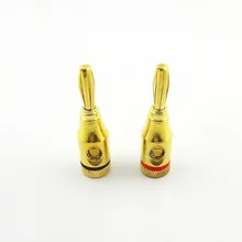 2 pcs 4 milímetros Banana Plug Jack Adaptador Banhado A Ouro Solderless Speaker Conectores Binding Post Vermelho/Preto