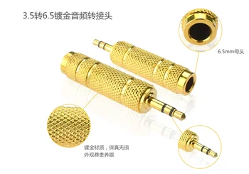 

50pcs/lot Gold Plated Adapter 3.5mm 1/8" Male to 6.5mm 1/4" Female Stereo Audio Jack Connector