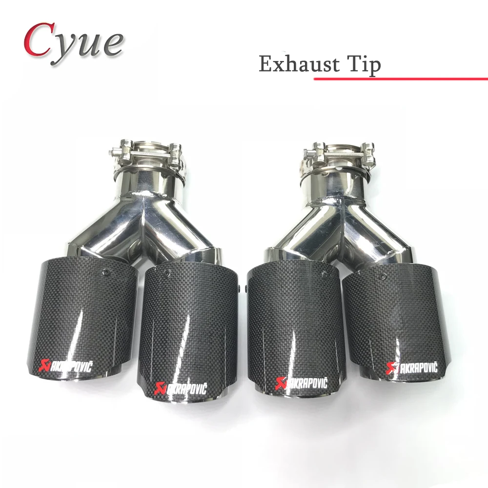 2.5'' 63mm-In 89mm-Out Universal Carbon Fiber Car Exhaust Tip Pipe Muffler End