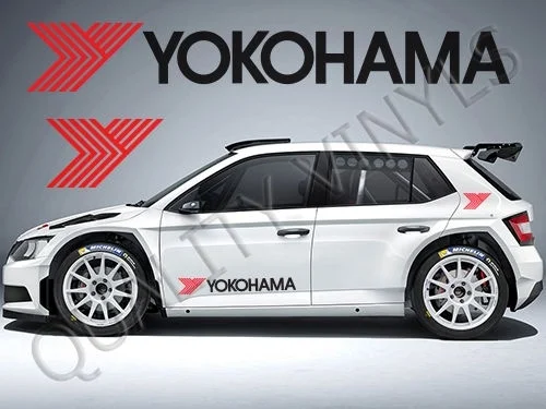 

For 6Pcs YOKOHAMA TYRES DOOR LOGO SALOON CAR RACE RALLY GRAPHICS DECAL STICKERS