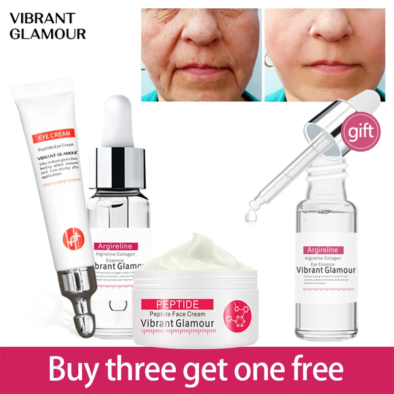 

VIBRANT GLAMOUR Set Collagen Face Cream Eye Cream Face Serum Anti-wrinkle Firming Remover Dark Circles Skin Care Buy3 Get 1 Gift