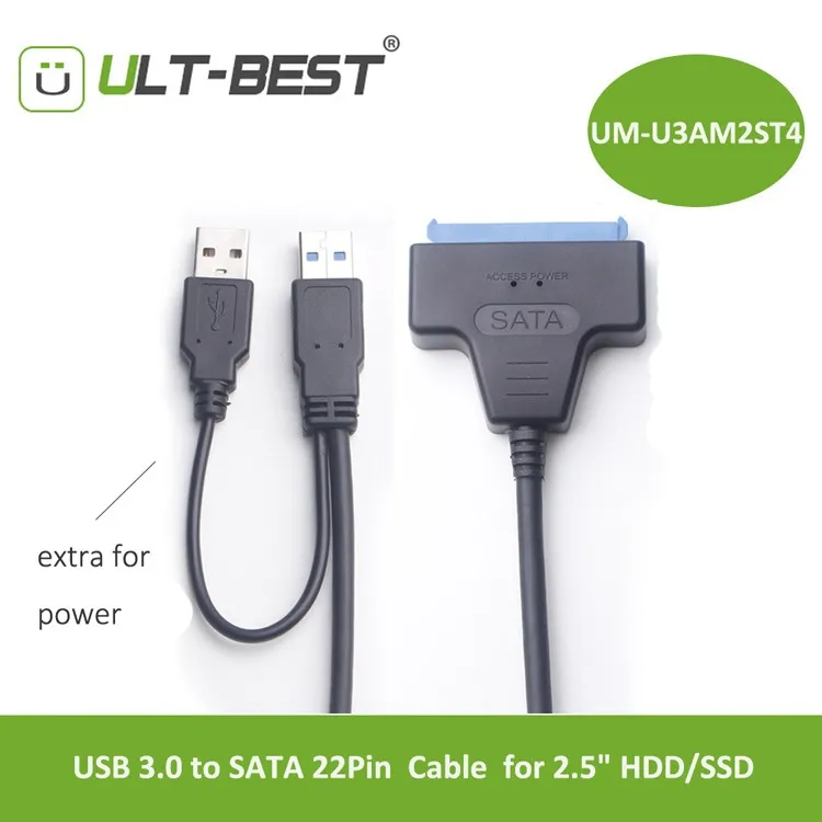 Ult-лучший SATA к USB кабель жесткого диска адаптер супер скорость USB 3,0 к SATA III 22Pin конвертер для 2," HDD/SSD Поддержка UASP