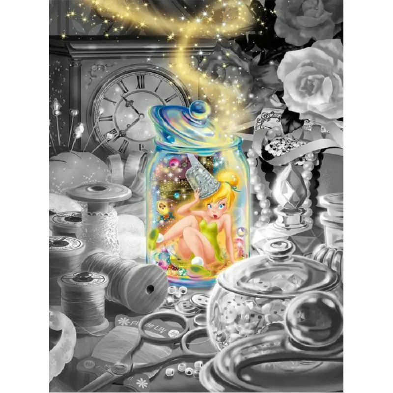 

5D DIY Diamond Painting Cartoon Girl Tinker Bell Diamond Embroidery Picture Mosaic Cross Stitch Cartoon Rhinestone Craft Art