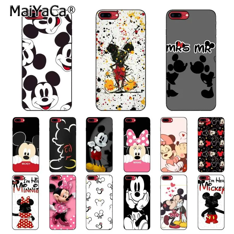 

MaiYaCa Beauty Kissing Mickey and Minnie Cute Phone Case for iPhone 8 7 6 6S Plus 5 5S SE XR X XS MAX 10 Coque Shell