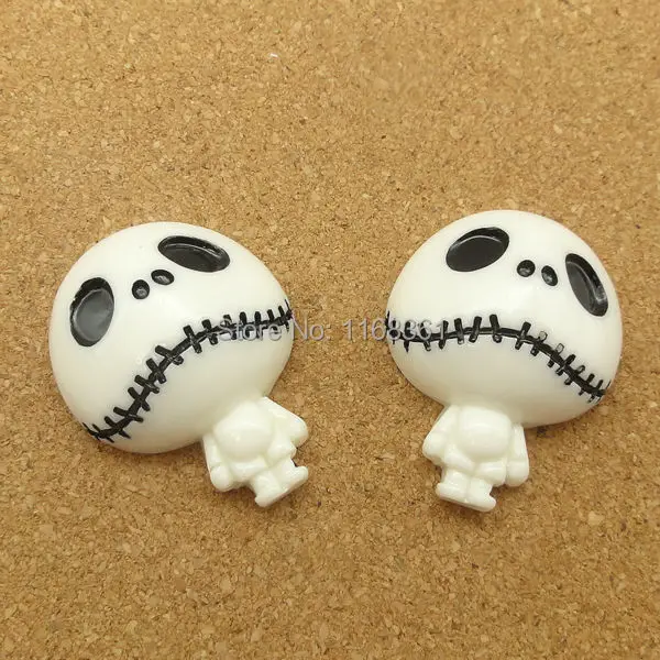 1pcs/lot resin flat back Halloween white ghost 28mm Cabochons Hair Bow Center DIY Christmas decration C119-1