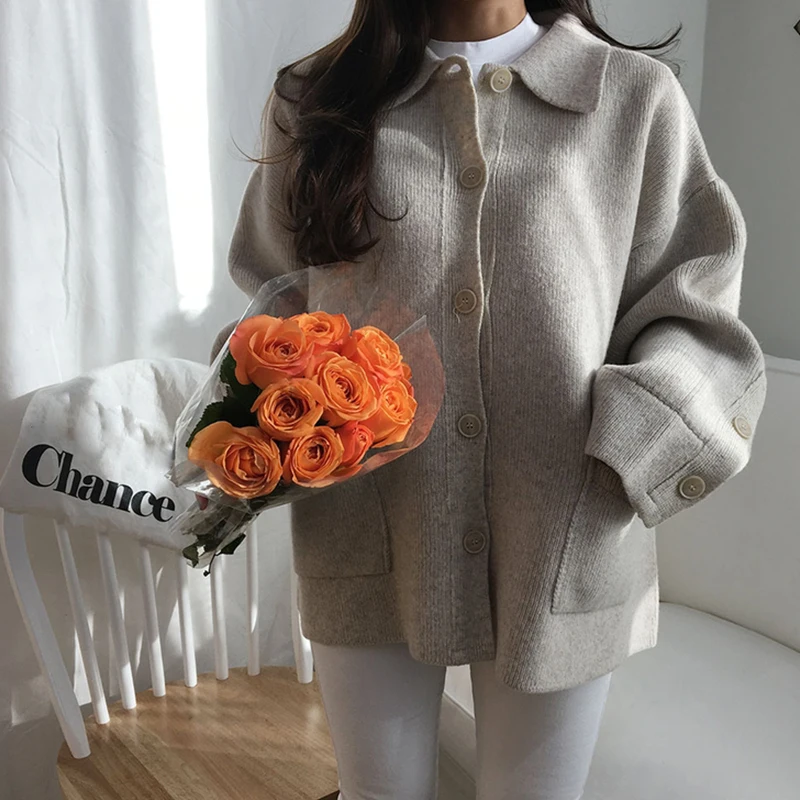 DICLOUD Vintage Short Knited Sweaters Women Fashion Oversized Sweater Ladies Winter Coats Woman Harajuku Designer Women Tops New