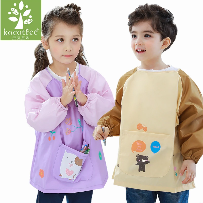 Водонепроницаемый противоизносный фартук для рисования краски пальто для детей костюм ремесла DIY краски противообрастающие фартуки для детей детский сад