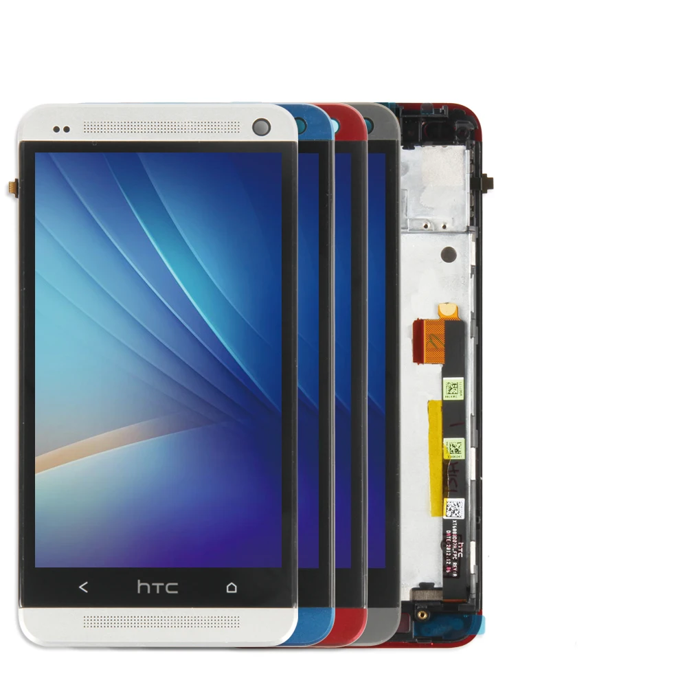 

4.7'' Original Display For HTC ONE M7 LCD Touch Screen With Frame for HTC One M7 LCD Display 801e Black Red Gold Blue Silver