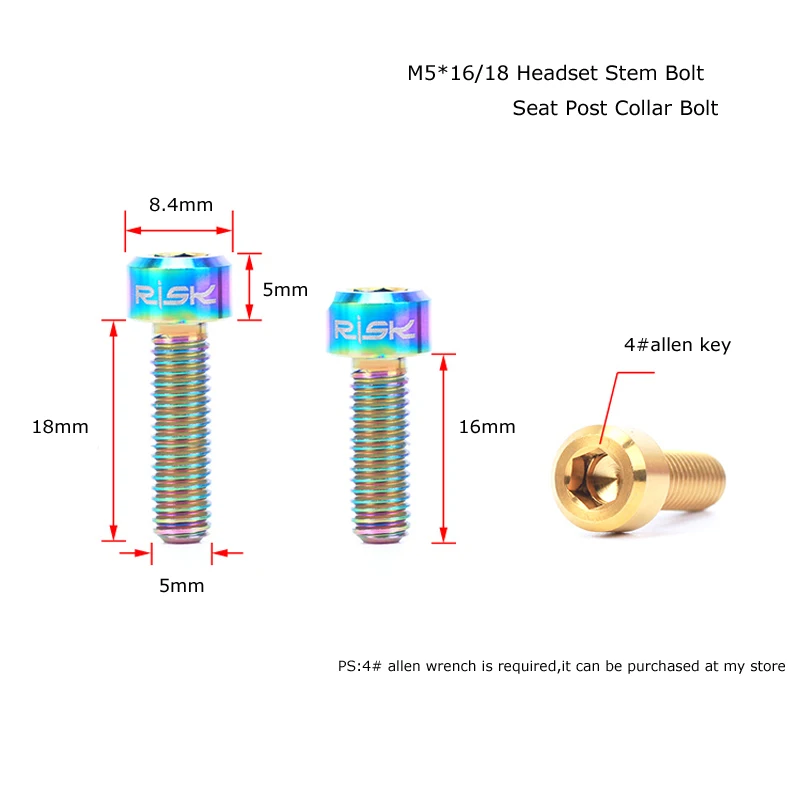 6 шт./компл. Горный Дорожный велосипед Aheadset гарнитура стволовых болт зажим подседельного штыря Подседельный штырь воротник M5x16/18 мм шестигранные болты с шестигранной головкой