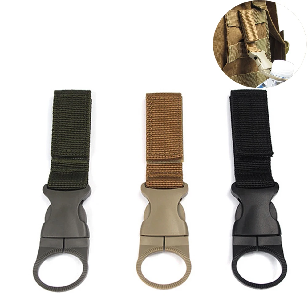 

Outdoor Detachable Nylon Webbing Buckle Water Bottle Holder Clip Climbing Carabiner Belt Backpack Hooks for Hunting Climbing