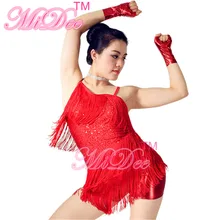 Braces Skirt Tassels Sequins Ballroom Latin Dance Dress Salsa Samba Dance Dress Cha Cha Costume For Girls